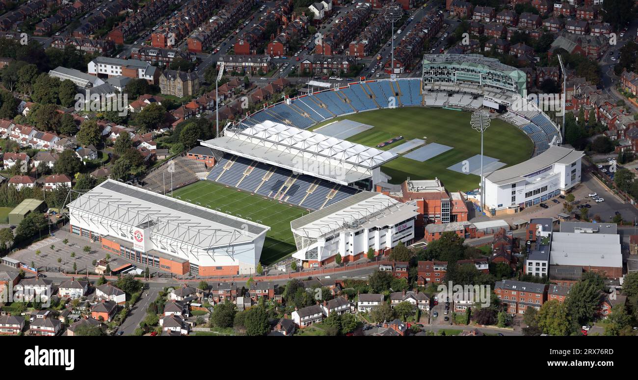 aerial view of Headingley Stadium, Leeds, West Yorkshire Stock Photo