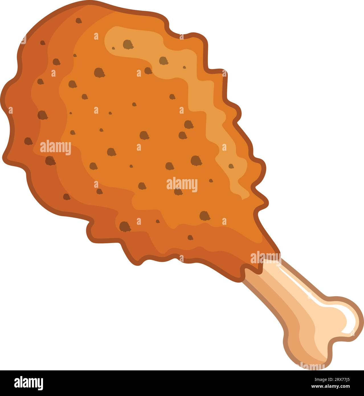 Chicken leg icon in flat style. Fast food menu vector illustration on ...
