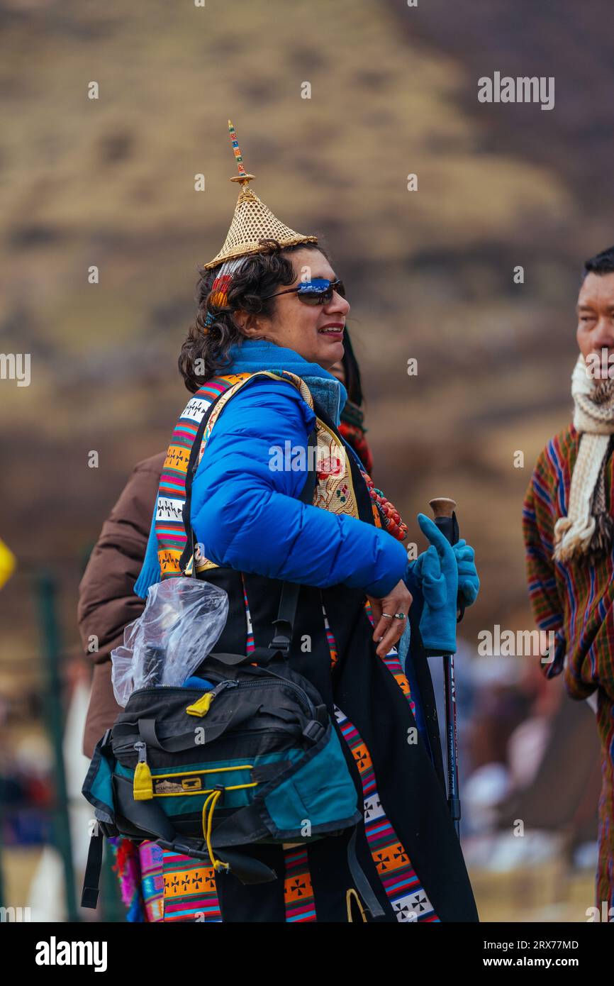 Tourist on a colorful attire Stock Photo