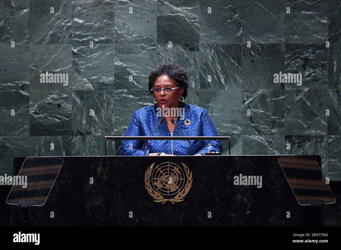 United Nations 22nd Sep 2023 Prime Minister Of Barbados Mia Mottley united-nations-22nd-sep-2023-prime-minister-of-barbados-mia-mottley