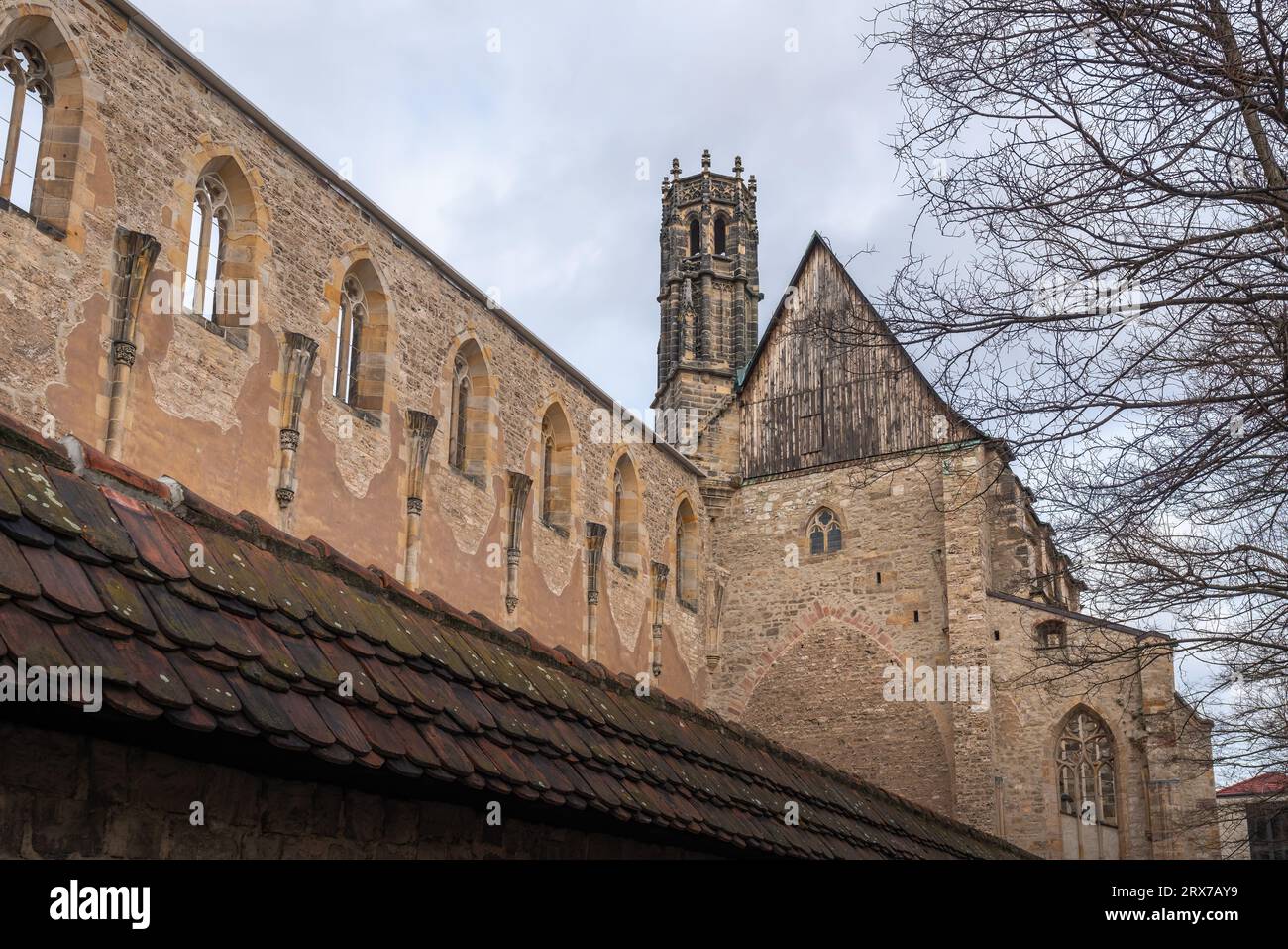 Church of the Barefoot Brothers (Barfusserkirche)- destructed by bombing in 1944 - Erfurt, Germany Stock Photo