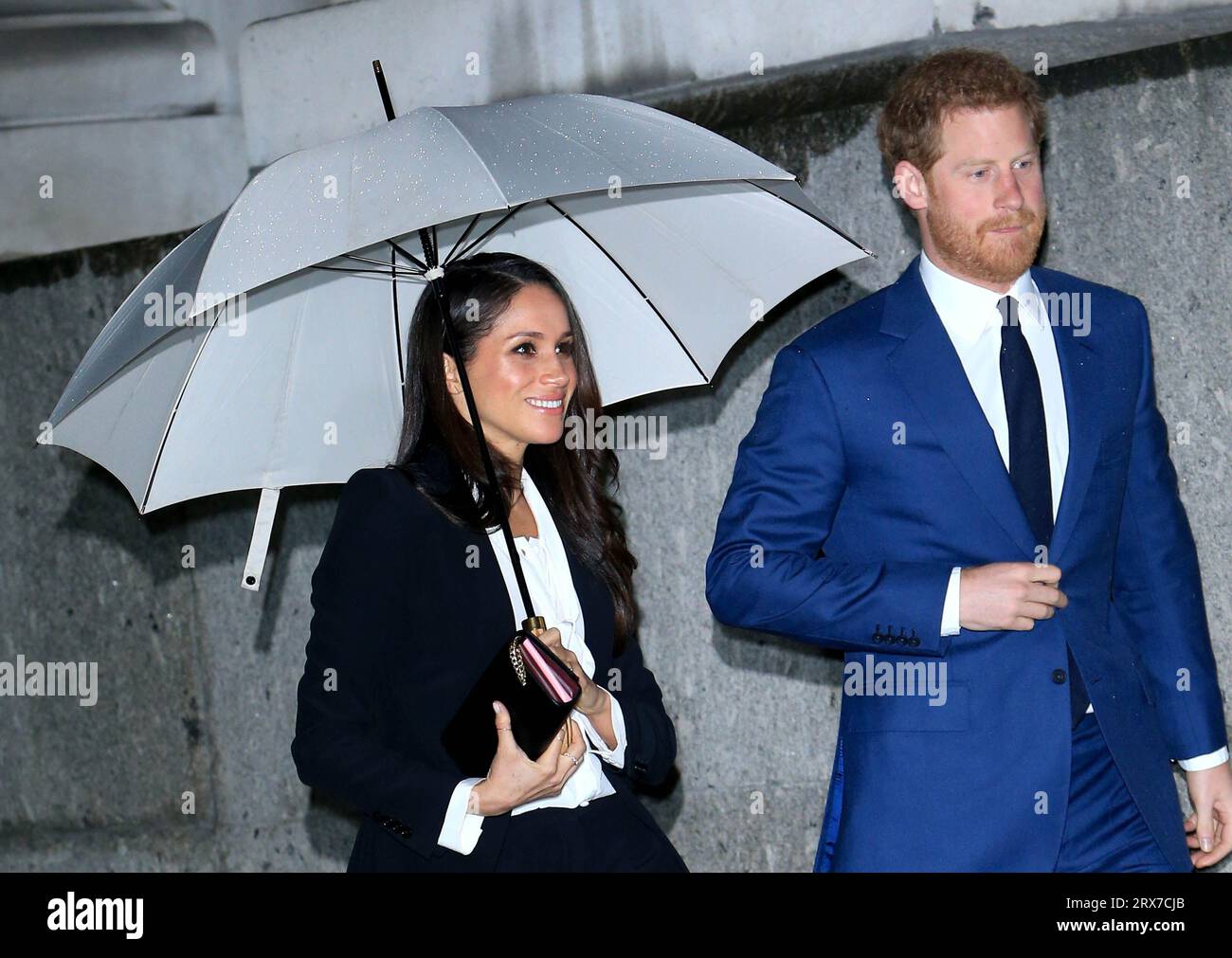 Prince Harry and Meghan Markle attend the Endeavour Fund Awards Ceremony at Goldsmiths Hall in London. Stock Photo