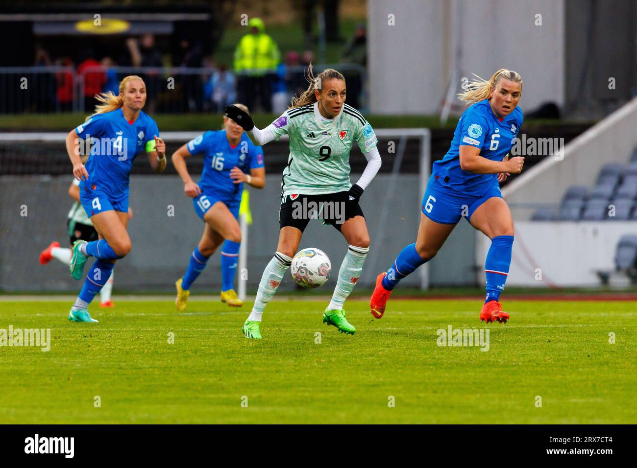 Reykjavik, Iceland. 22nd Sep, 2023. Reykjavik, Iceland, September 22nd 2023: Reykjavik, Iceland, September 22nd 2023: 9. Kayleigh Green in acton (GUNNAR ORN/SPP) Credit: SPP Sport Press Photo. /Alamy Live News Stock Photo