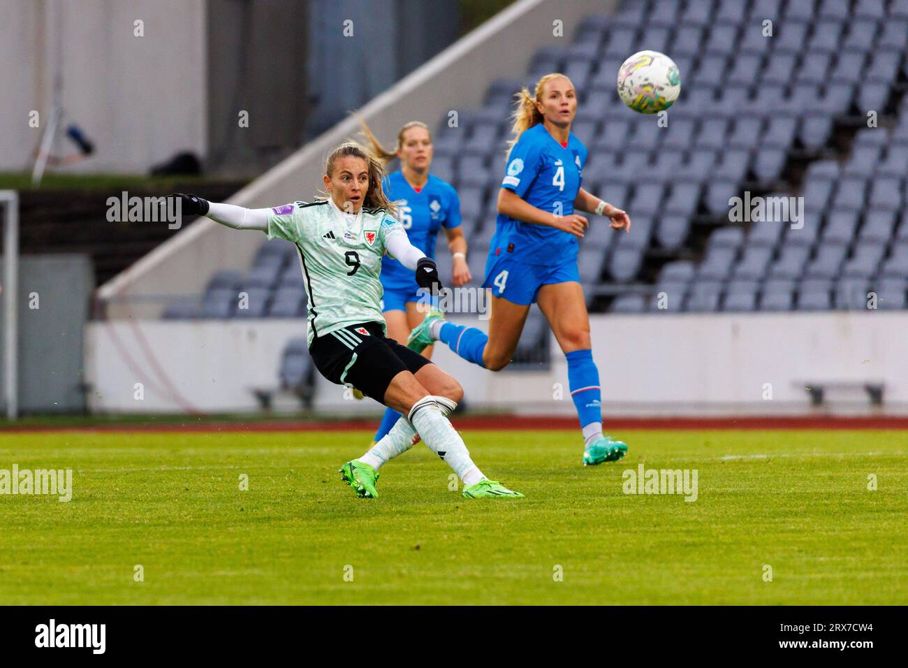Reykjavik, Iceland. 22nd Sep, 2023. Reykjavik, Iceland, September 22nd 2023: Reykjavik, Iceland, September 22nd 2023: 9. Kayleigh Green in acton (GUNNAR ORN/SPP) Credit: SPP Sport Press Photo. /Alamy Live News Stock Photo