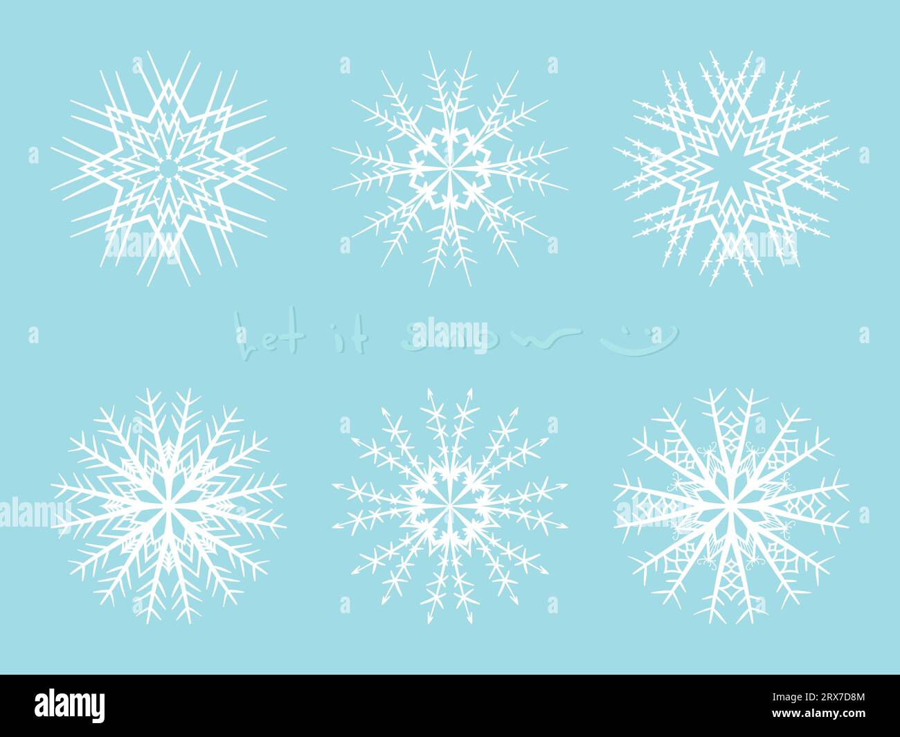 Set of snowflakes, Isolated design element, Vector illustration Stock ...