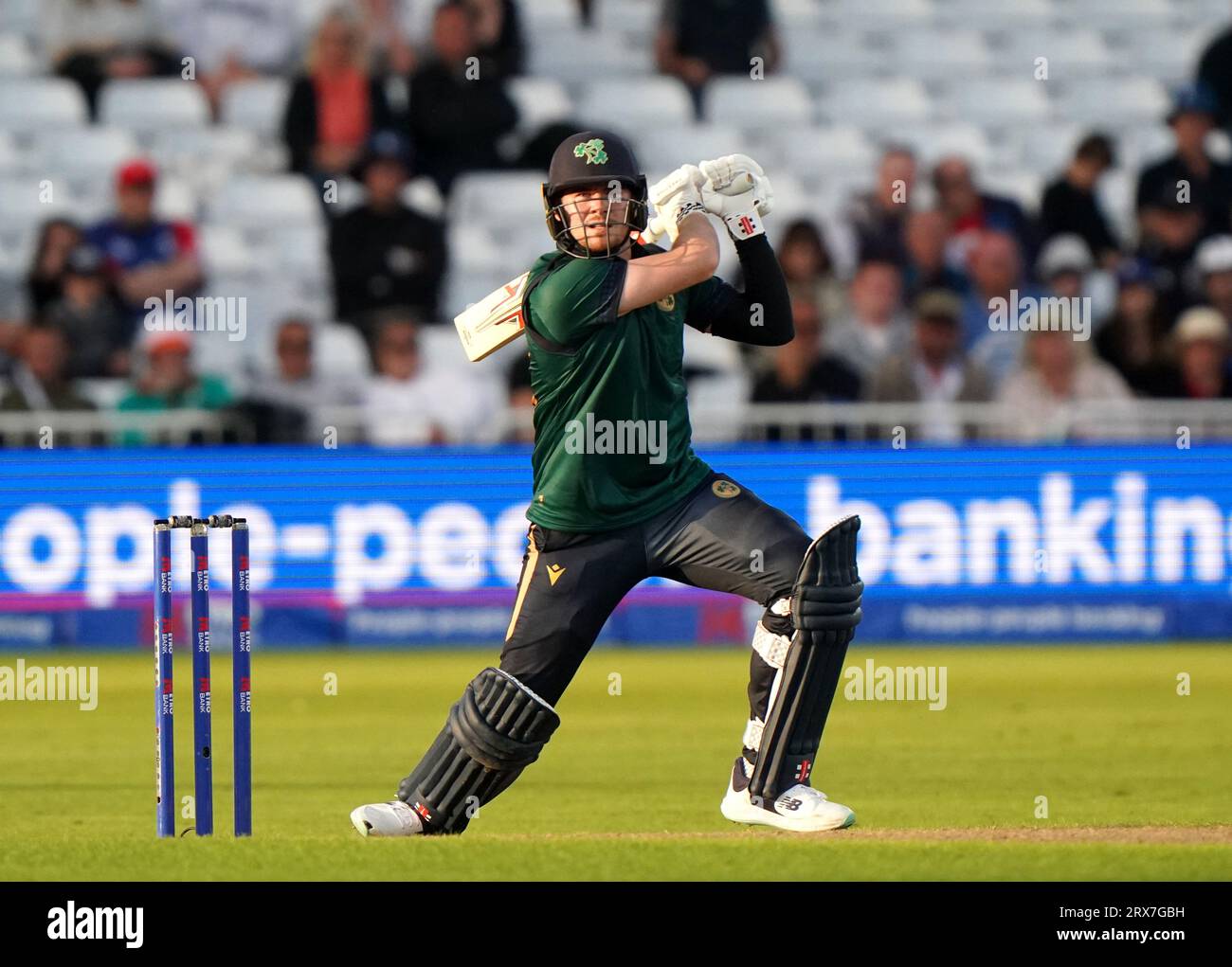 Ireland's Craig Young batting during the second Metro Bank One Day International match at Trent Bridge, Nottingham. Picture date: Saturday September 23, 2023. Stock Photo
