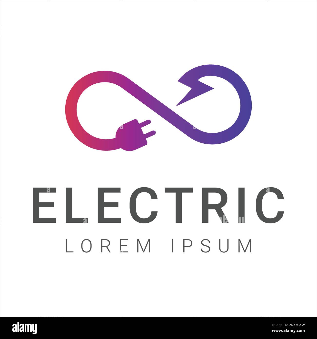 Electric Infinity Logo Design Fast Bolt Logotype Stock Vector