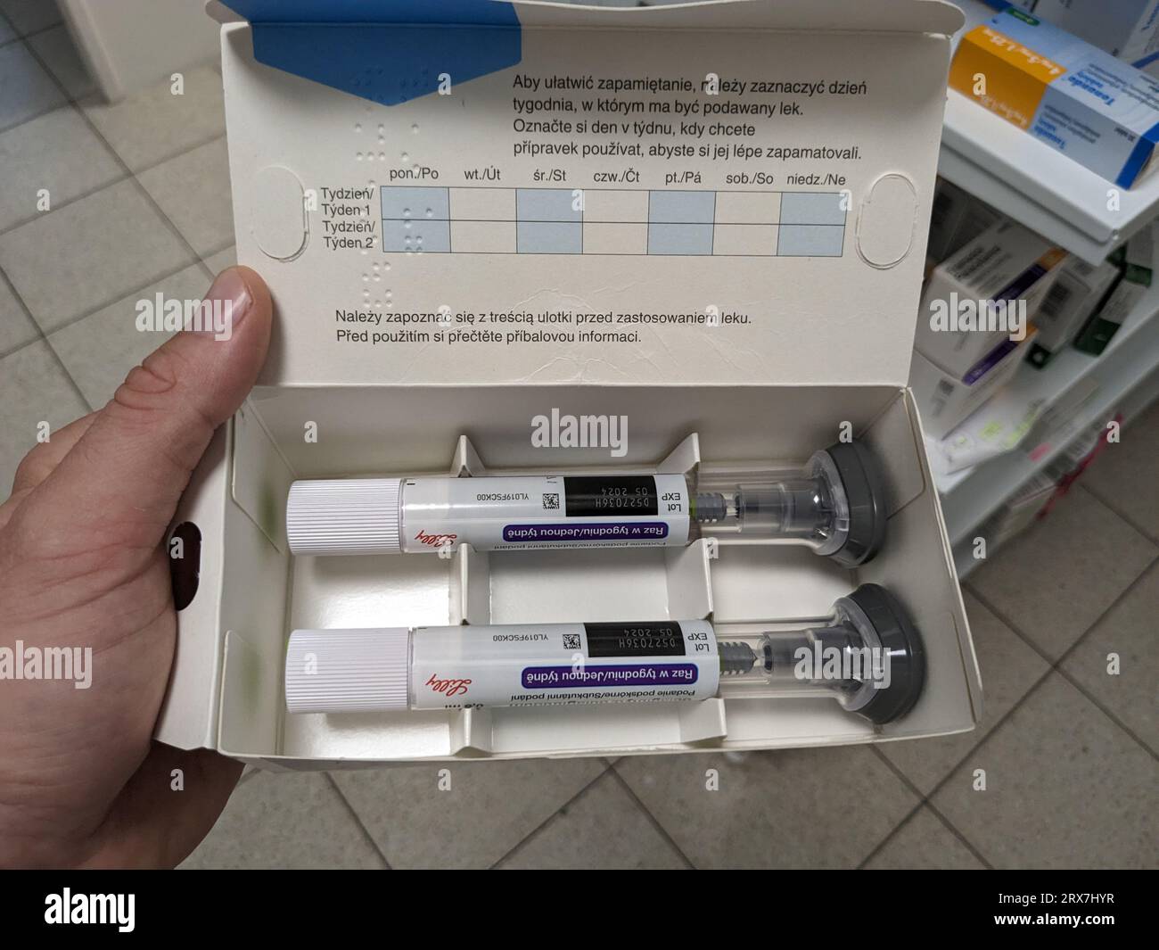 Prague,Czech republic- June 22 2023:box of trulicity 1,5 mg Eli lilly insulin self injections pen. Czech republic,European union,pharmacy concept Stock Photo