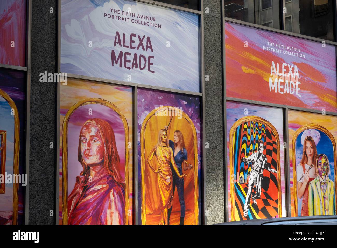 The Fifth Avenue Portrait Collection by Alexa Meade is a public art display, New York City, USA  2023 Stock Photo