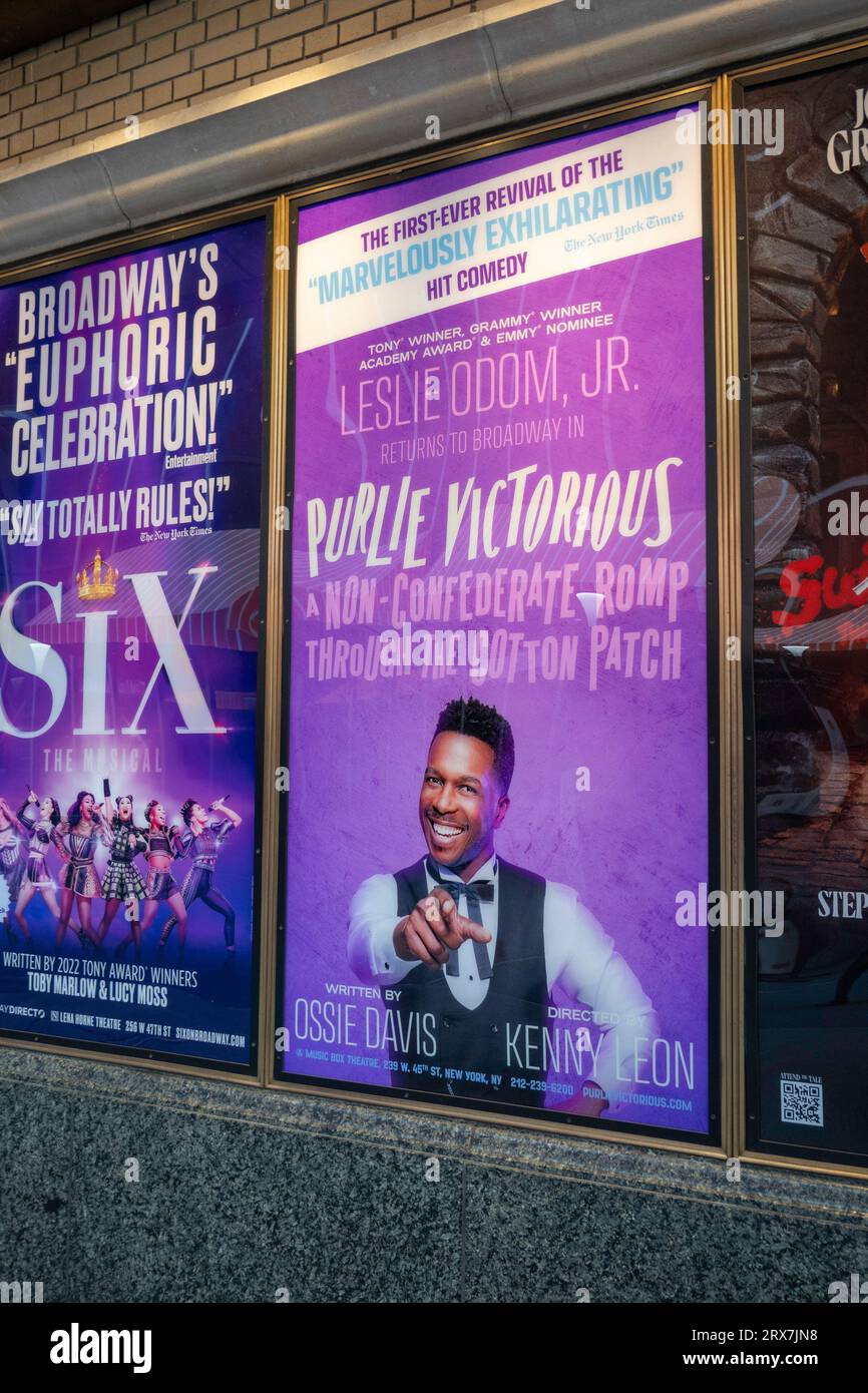 Shubert Alley Broadway Play Posters, New York City, USA 2023 Stock