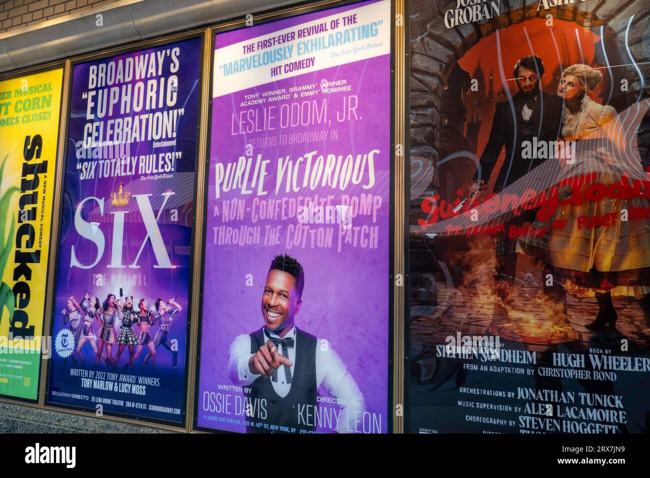 Shubert Alley Broadway Play Posters, New York City, USA 2023 Stock