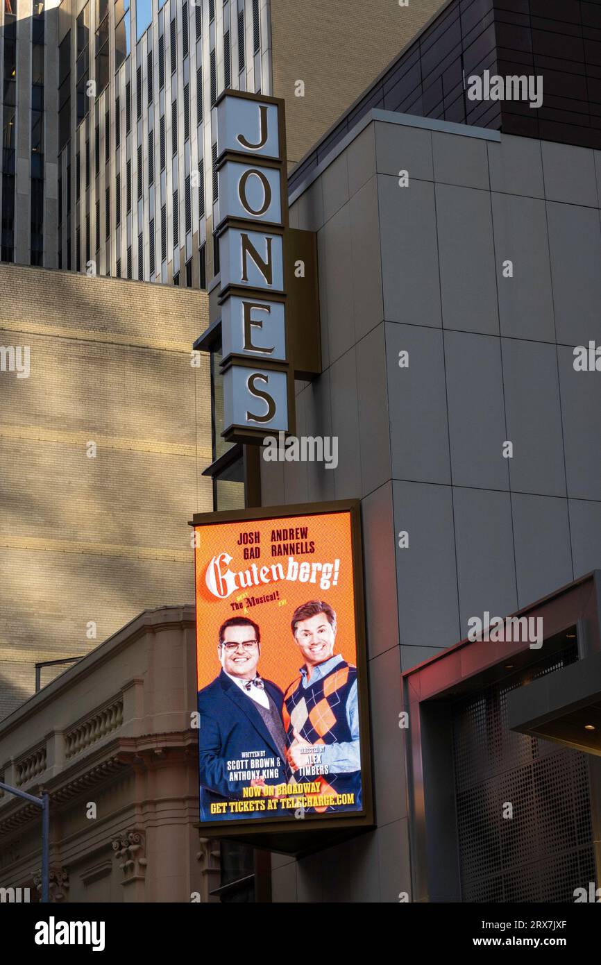 The James Earl Jones Theater was formerly the Cort, 2023, NYC, USA Stock Photo