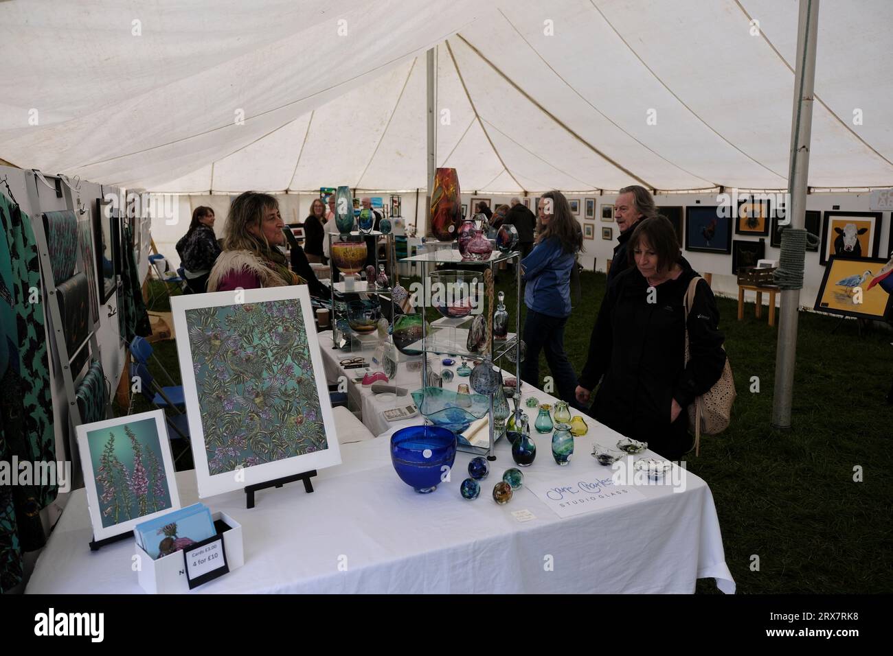 Selkirk, UK. 23rd Sep, 2023. 1st Country & Food Festival at Philiphaugh Estate, The inaugural event, being held on the estate lands, near to Selkirk, with craft, food and countryside exhibitors as well as country sports demonstrations and exhibits. Visitors and general activity on site. ( Credit: Rob Gray/Alamy Live News Stock Photo