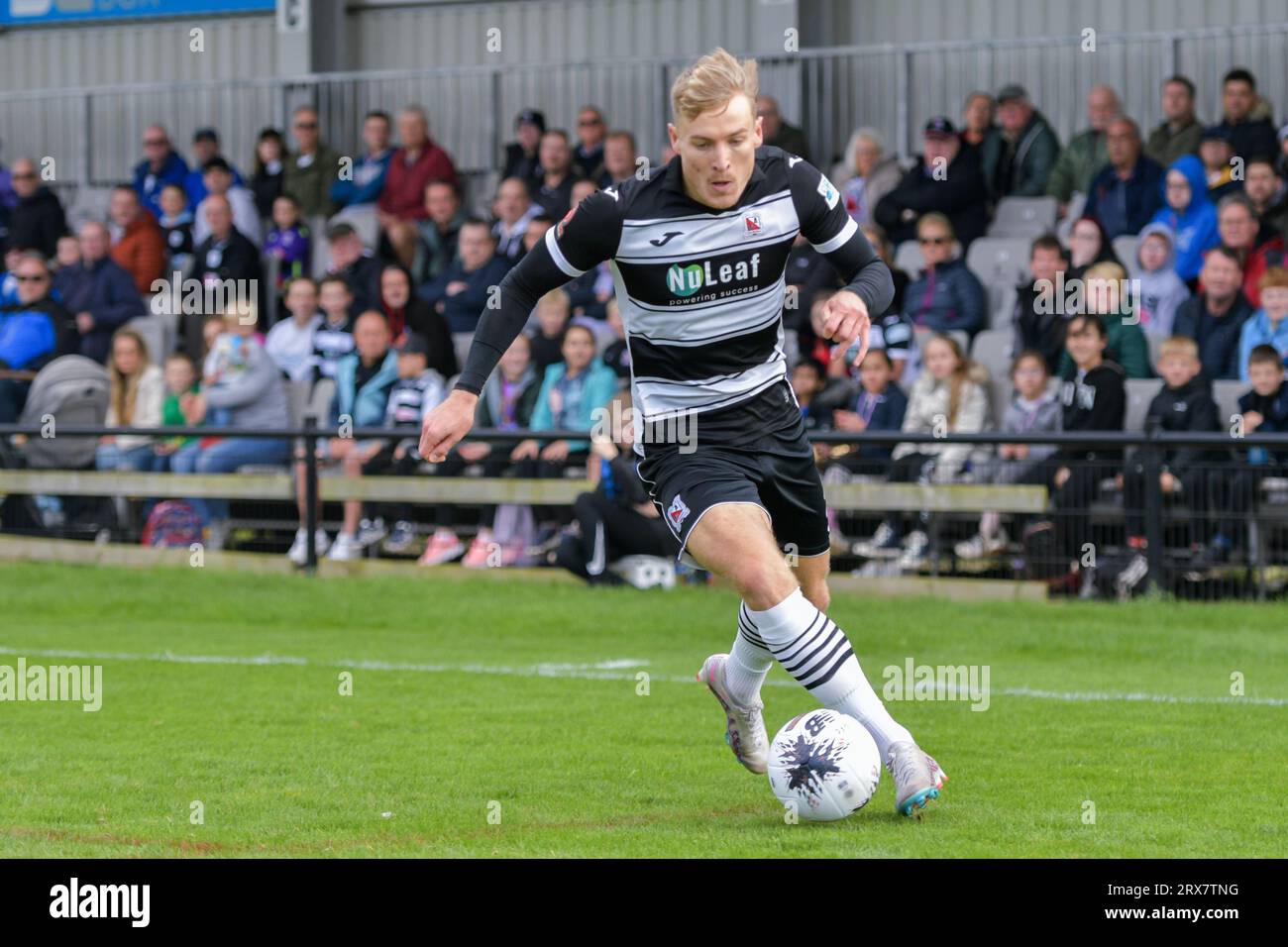 Gloucester City FC Louis McGrory during the Vanarama National League North  match between Darlington and Gloucester City at Blackwell Meadows,  Darlington on Saturday 23rd September 2023. (Photo: Scott Llewellyn