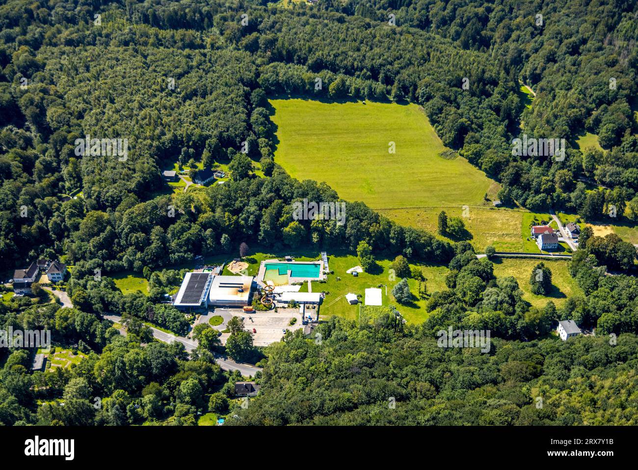 Aerial view, Klutertbad Ennepetal, Altenvoerde, Ennepetal, Ruhr area, North Rhine-Westphalia, Germany, Bathhouse, Bathing resort, DE, Europe, Outdoor Stock Photo