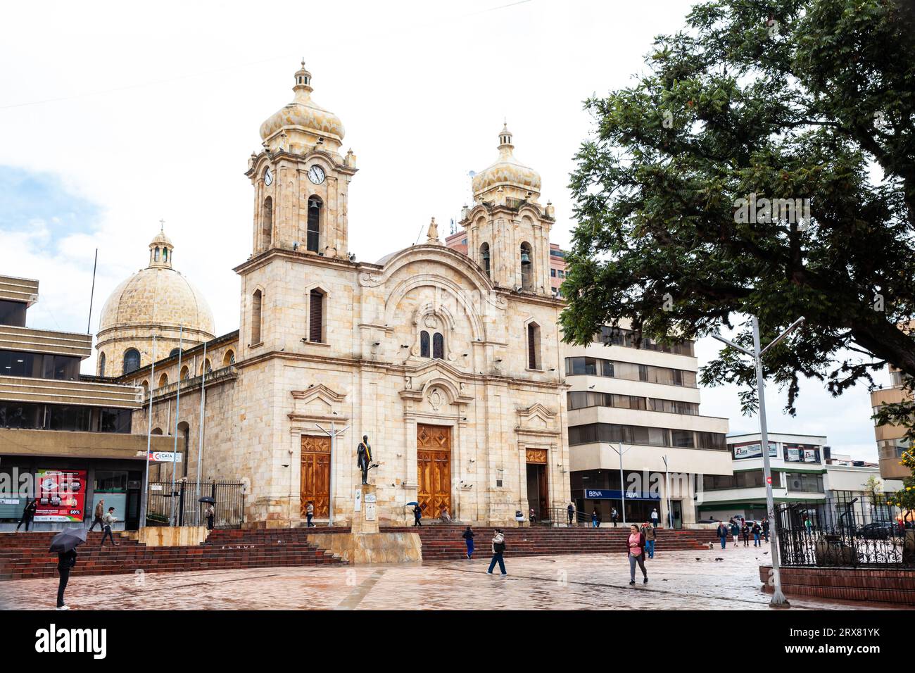 Duitama, Colombia - August 9th 2023. View of the historical Saint Lawrence Cathedral in Duitama which construction started in 1873. Stock Photo