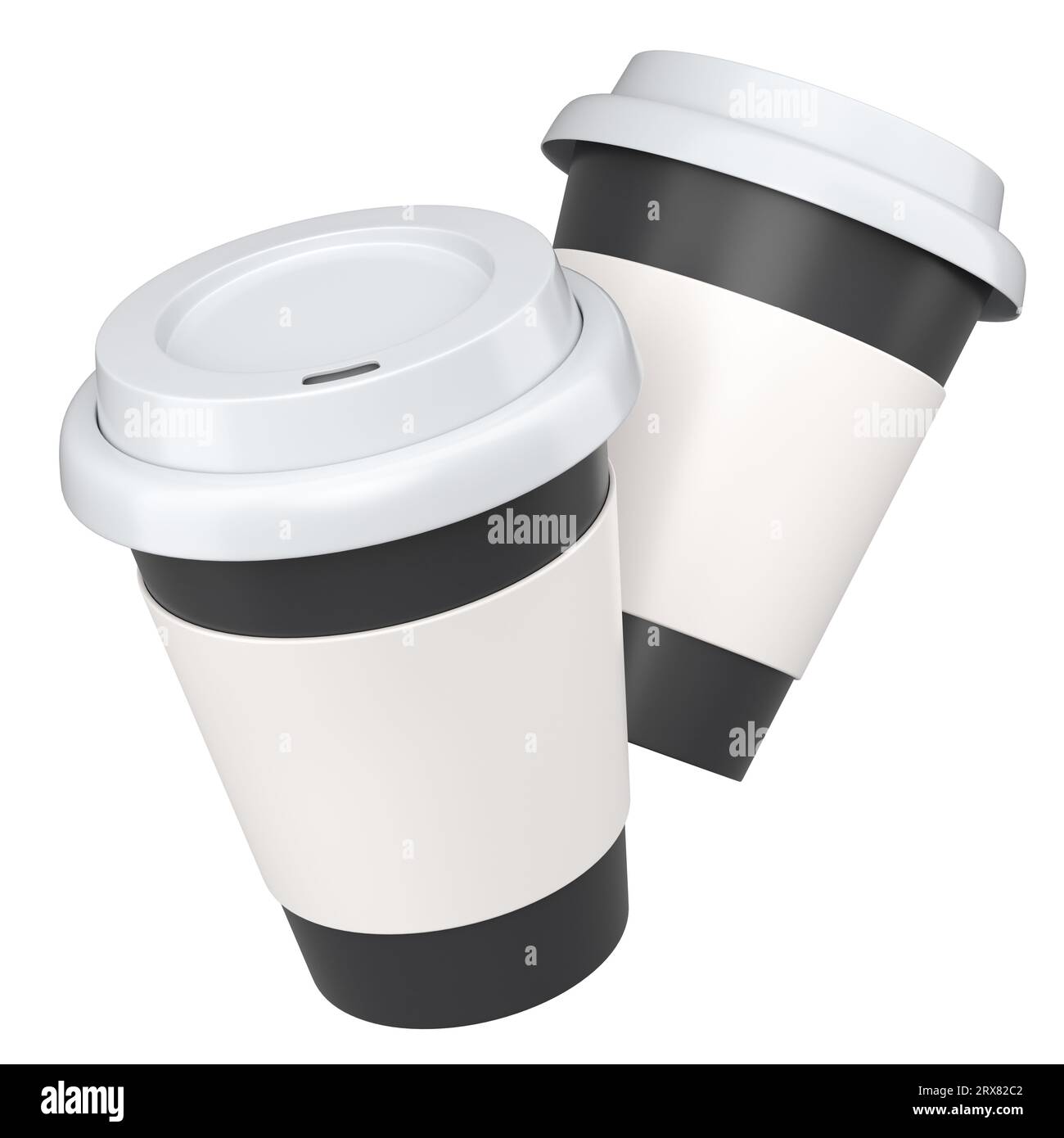 Set of paper coffee cups with cover for cappuccino, americano, espresso ...