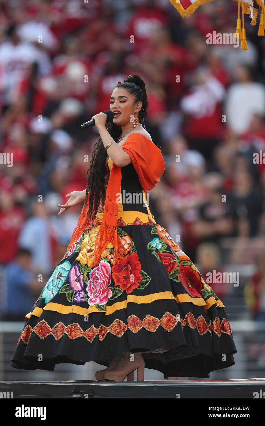 Latin singer and songwriter Gabriela Sepulveda sings the National