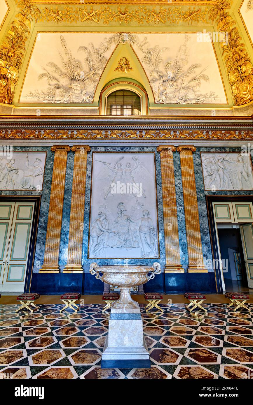 Caserta Campania Italy. The Royal Palace. The Hall of Mars Stock Photo