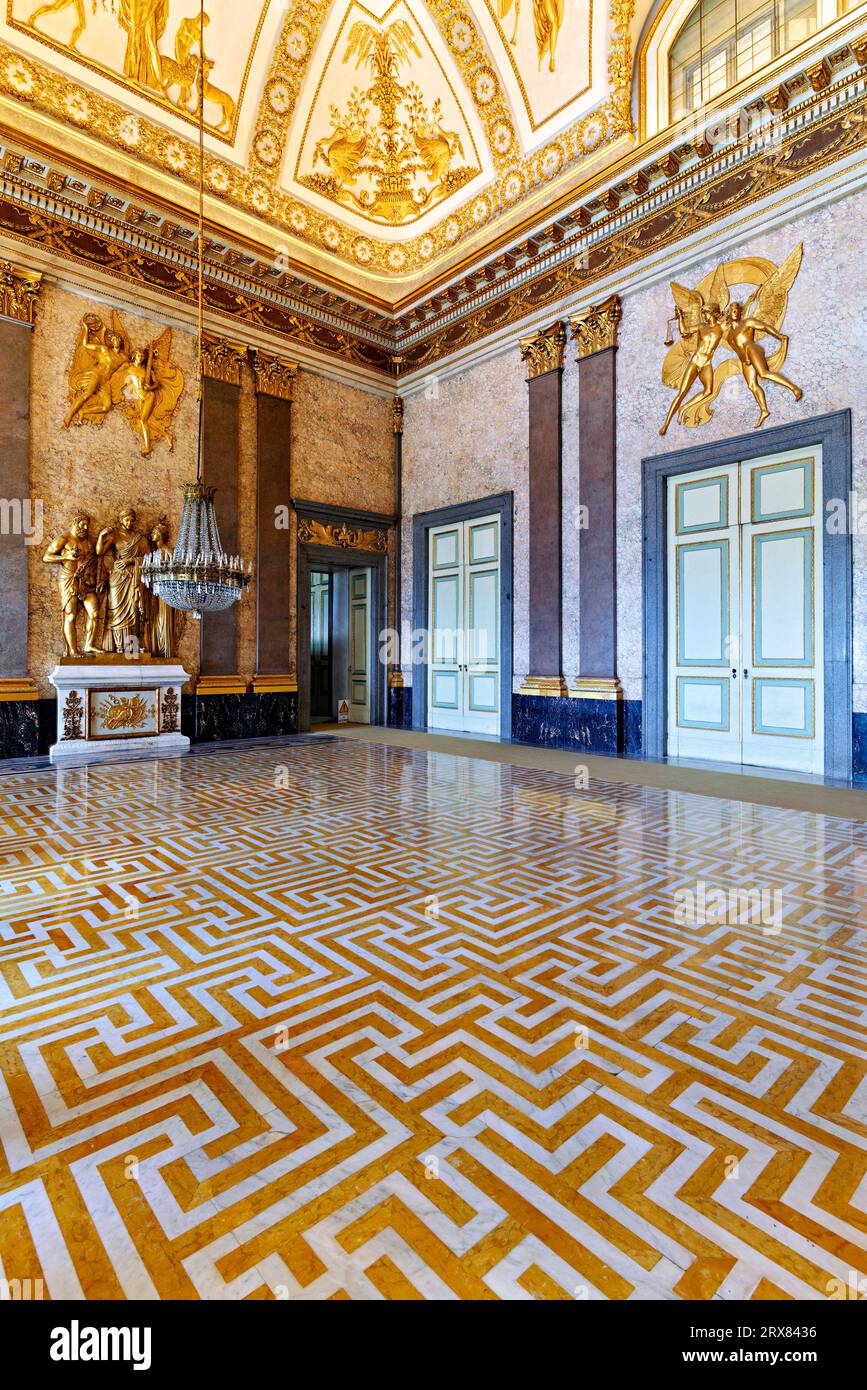 Caserta Campania Italy. The Royal Palace. The Hall of Astrea Stock Photo