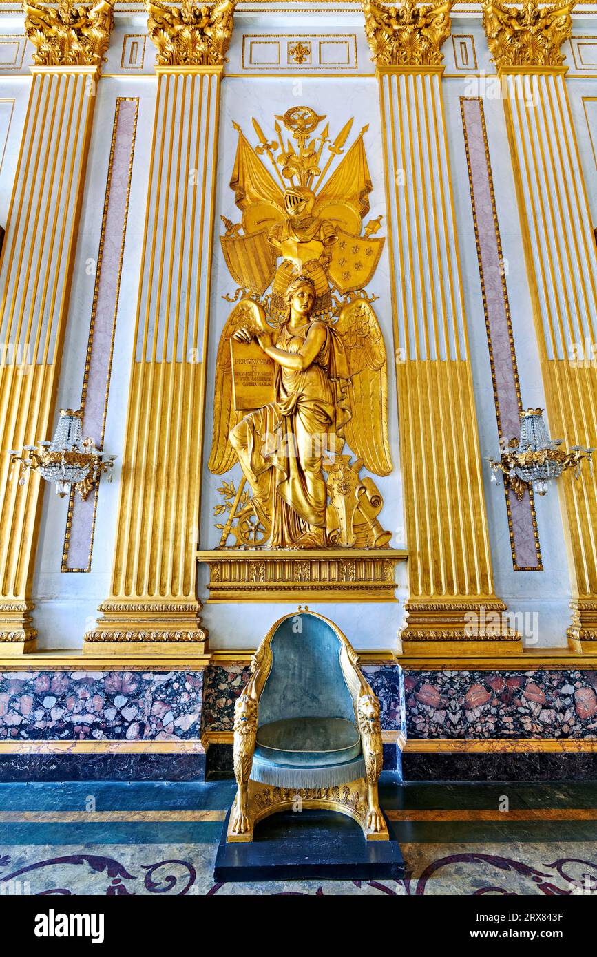 Caserta Campania Italy. The Royal Palace. The Hall of Astrea Stock Photo