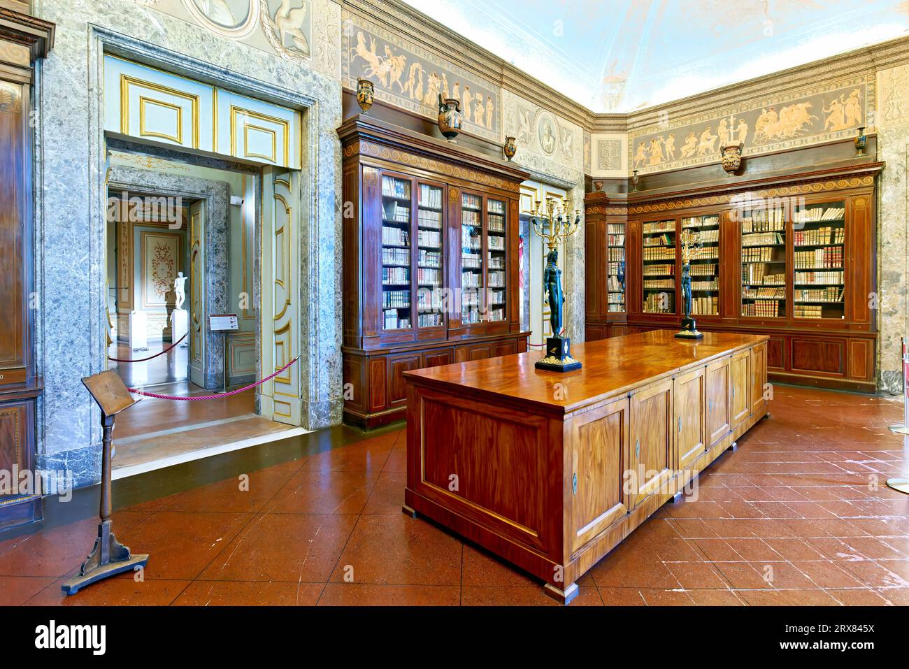 Caserta Campania Italy. The Royal Palace. The Palatine Library Stock Photo