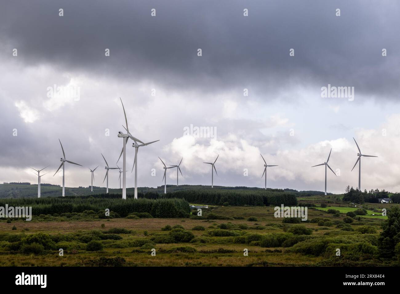 Wind farm in rural West Cork, Ireland Stock Photo