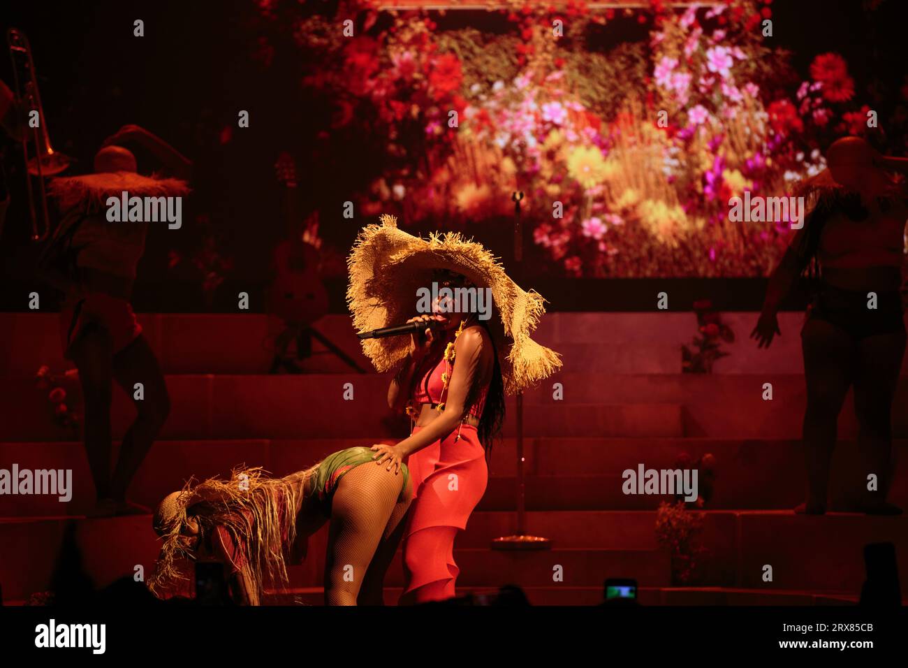 Janelle Monáe performing on The Age of Pleasure Tour at Massey Hall, Toronto, CANADA Stock Photo