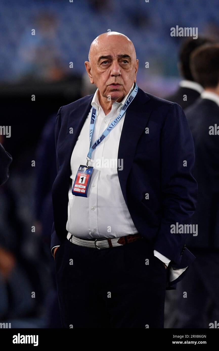 Rome, Italy. 23rd Sep, 2023. Adriano Galliani, presidente of AC Monza, during the Serie A football match between SS Lazio and AC Monza at Olimpico stadium in Rome (Italy), September 23rd, 2023. Credit: Insidefoto di andrea staccioli/Alamy Live News Stock Photo