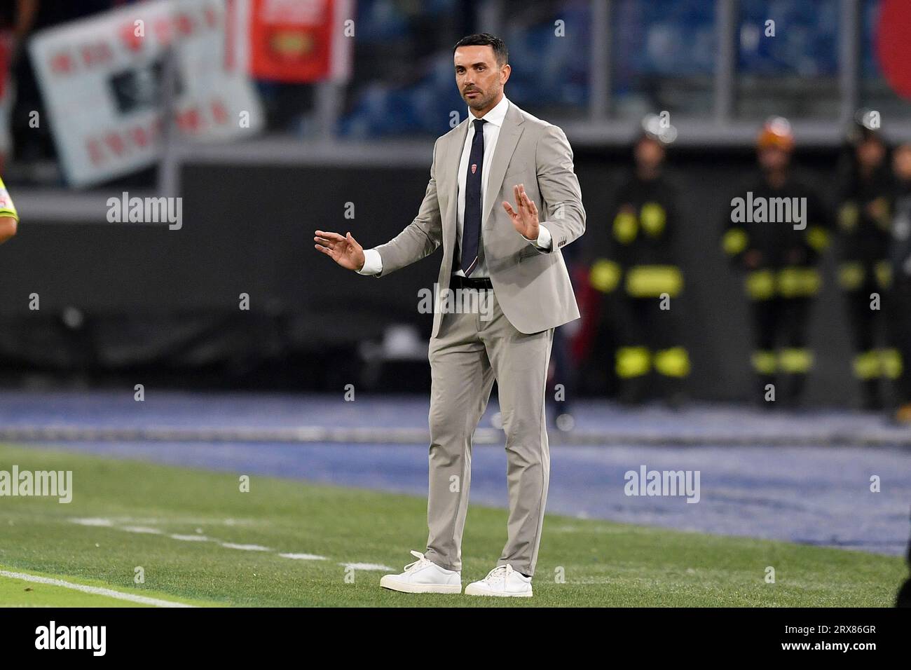 Rome, Italy. 23rd Sep, 2023. Raffaele Palladino head coach of AC Monza during the Serie A football match between SS Lazio and AC Monza at Olimpico stadium in Rome (Italy), September 23rd, 2023. Credit: Insidefoto di andrea staccioli/Alamy Live News Stock Photo