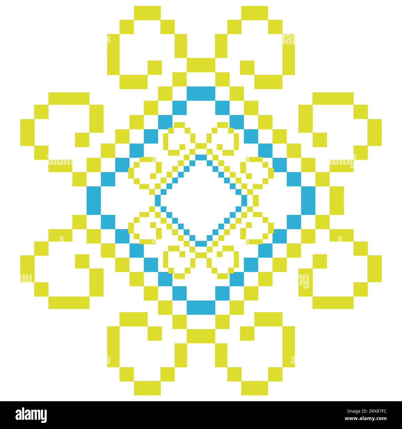 A vibrant yellow and blue pattern on a crisp white background Stock Vector