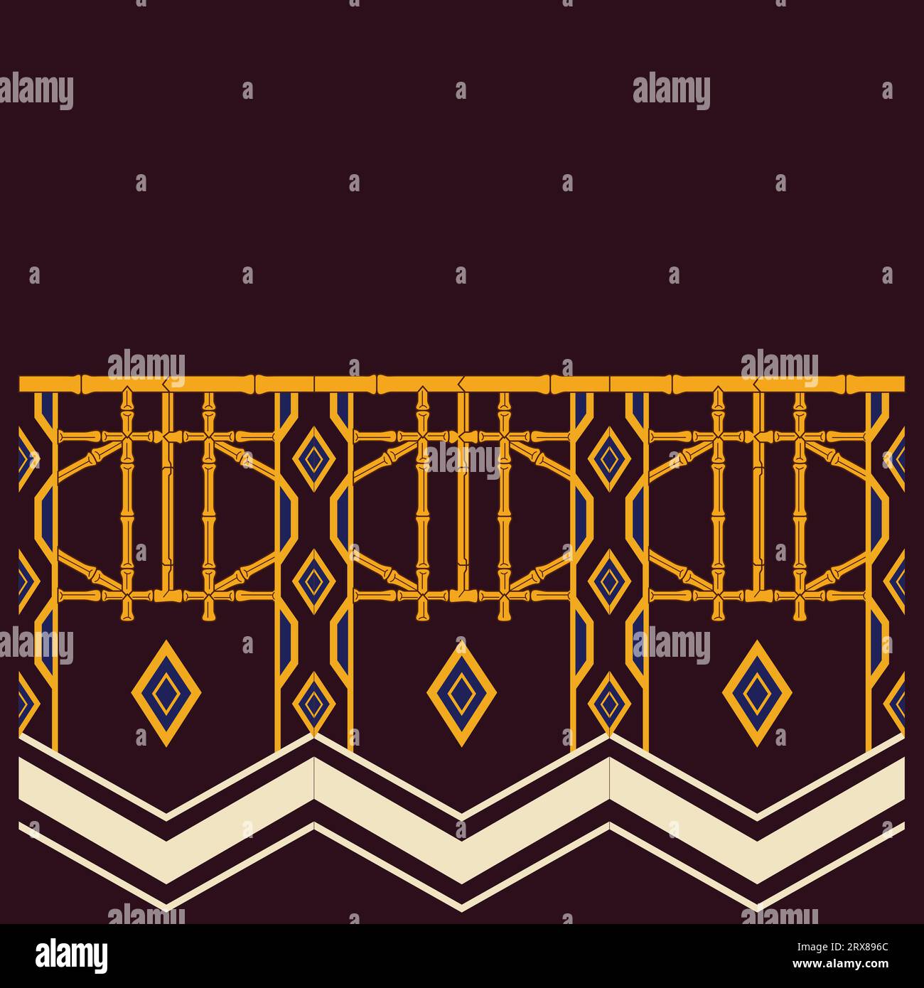 An art deco wallpaper with a stunning gold and blue design Stock Vector