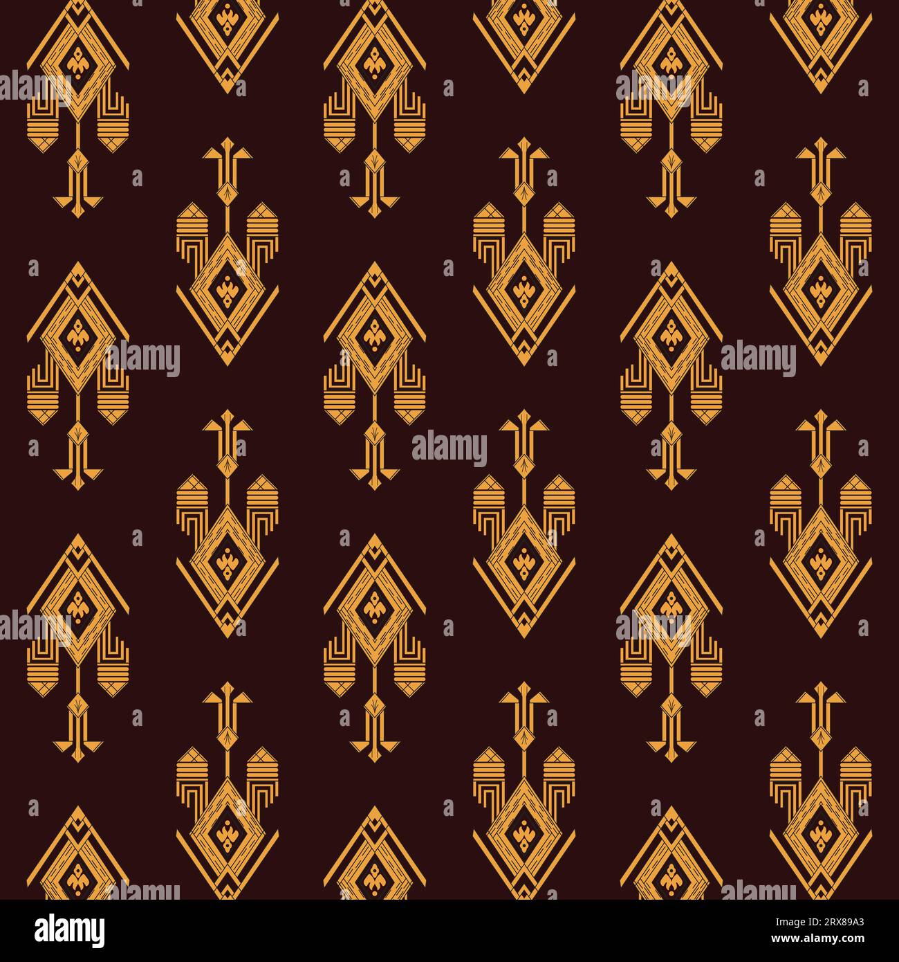 A brown and gold pattern on a dark background Stock Vector