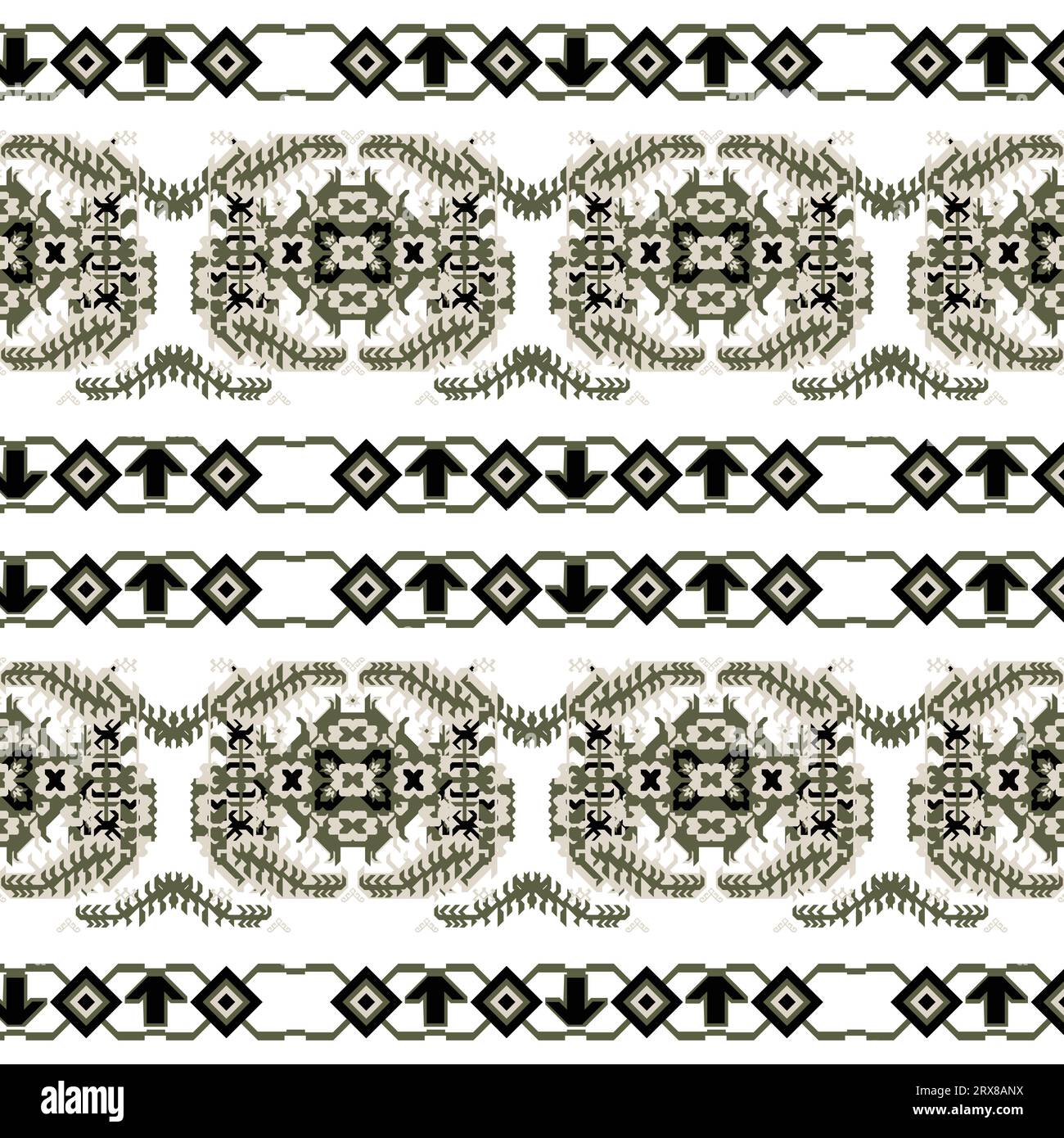 A black and white pattern with arrows Stock Vector