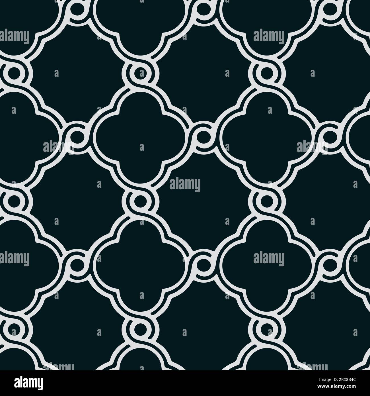 A black and white pattern with circles, repeated seamless pattern Stock Vector