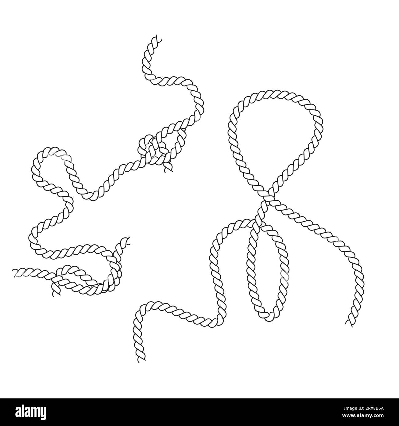 A hand-drawn rope forming unique sign Stock Vector