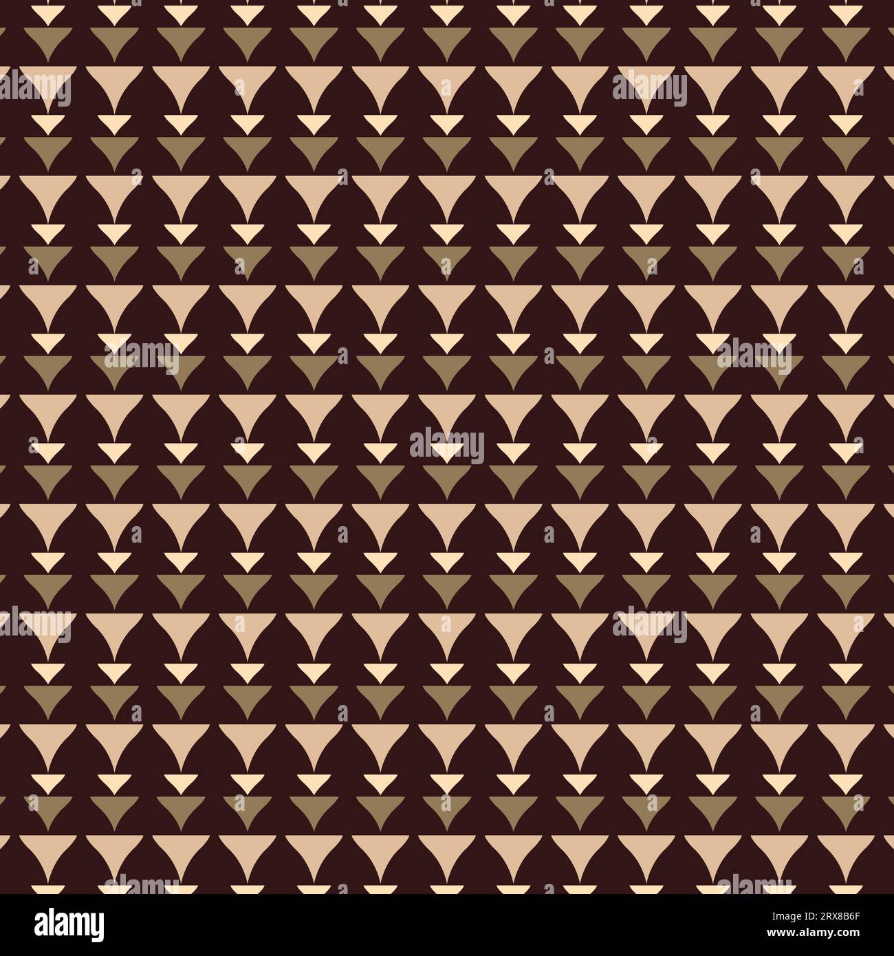 A geometric pattern featuring brown and beige triangles Stock Vector