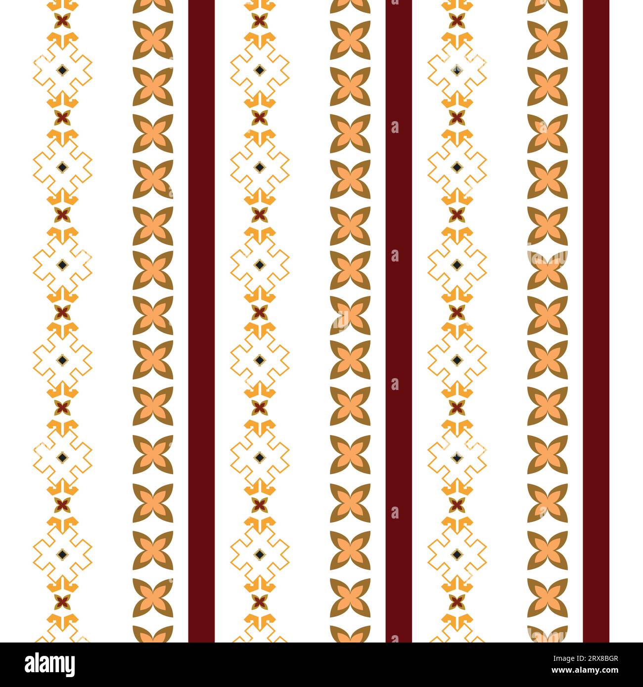 A vibrant red and white striped border patterns adorned with shimmering gold stars Stock Vector