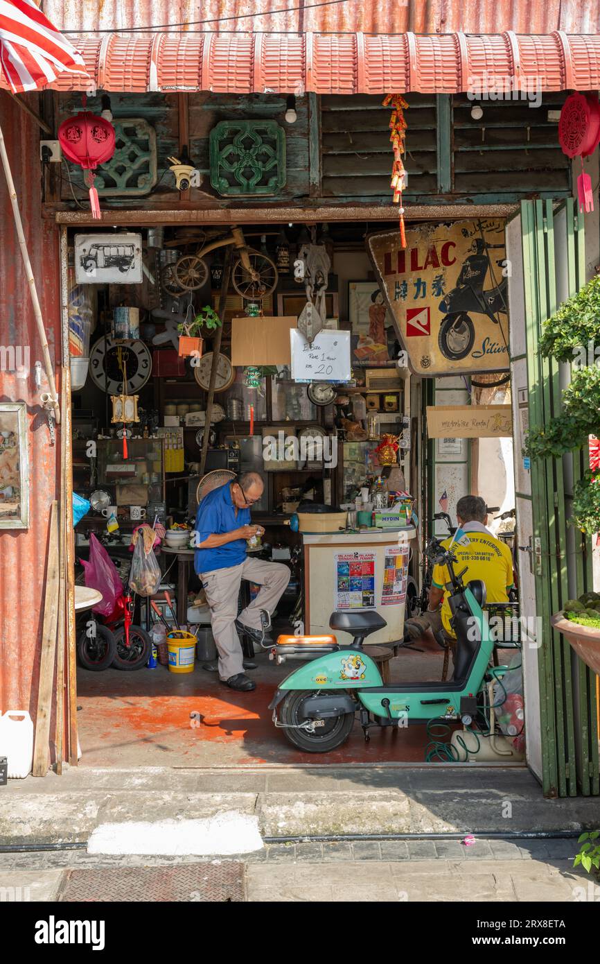 E-Bike Rental on Armenian Street, Georgetown, Pulau Pinang, Malaysia Stock Photo