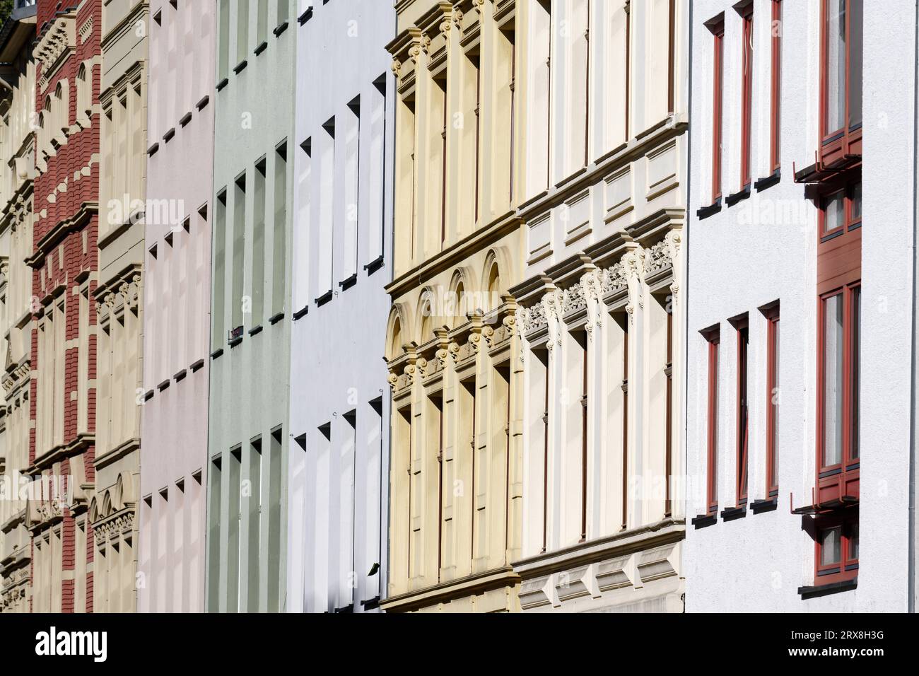 facades of old apartment buildings in cologne's student district ...