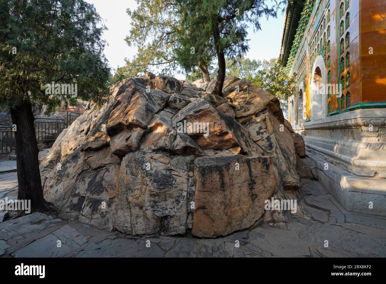 Rocks on the west side of the Wisdom-Sea Temple in the summer palace ...