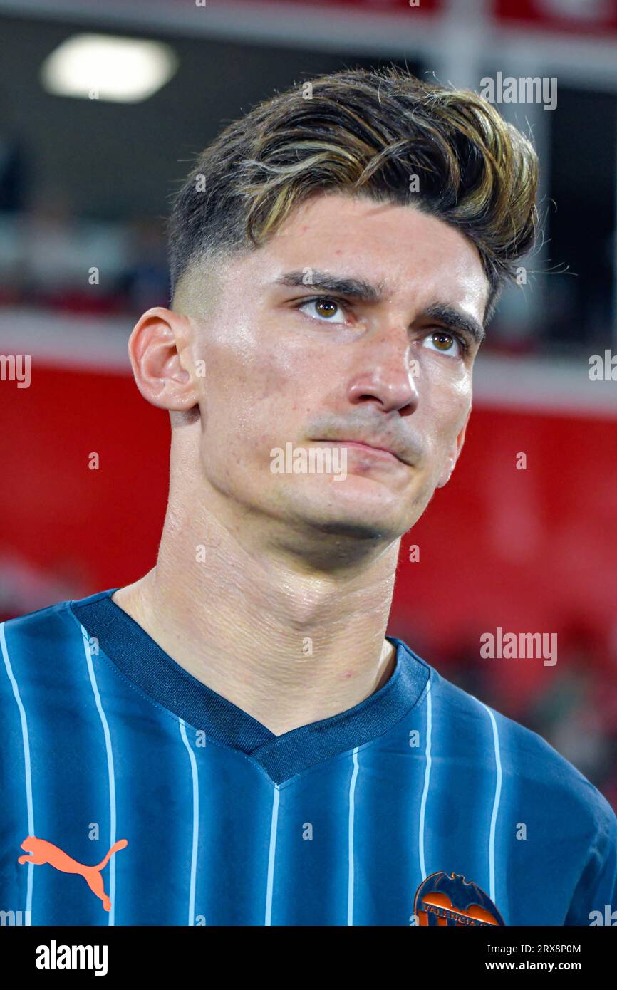 ALMERIA, SPAIN - SEPTEMBER 23: Pepelu of Valencia CF before the match between UD Almeria and Valencia CF of La Liga EA Sports on September 23, 2023 at Power Horse Stadium in Almeria, Spain. (Photo by Samuel Carreño) Credit: Px Images/Alamy Live News Stock Photo