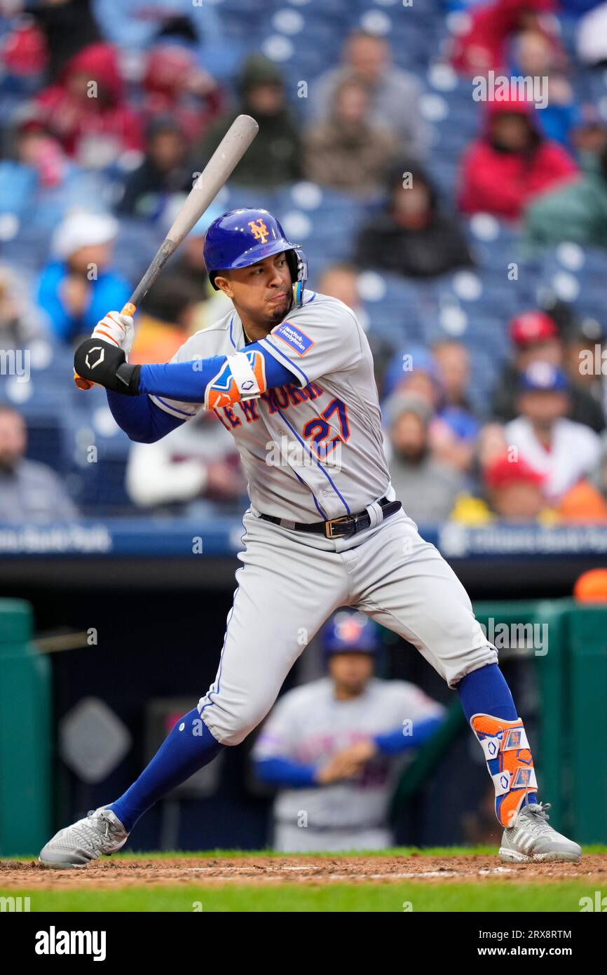 This is a 2023 photo of Mark Vientos of the New York Mets baseball