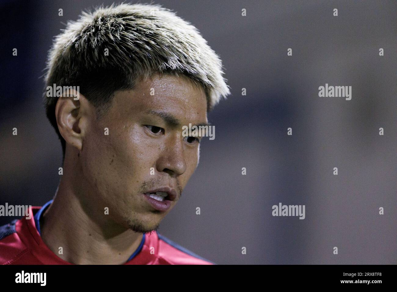 MADRID, SPAIN - SEPTEMBER 23: Kento Hashimoto during the La Liga Hypermotion 2023/24 match between Alcorcon and Huesca at Santo Domingo Stadium. Credit: Guille Martinez/AFLO/Alamy Live News Stock Photo