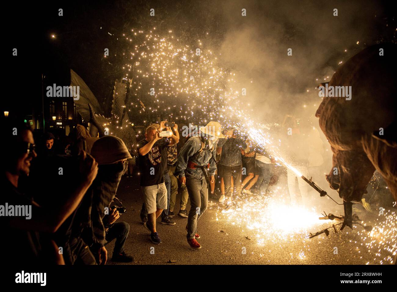 Barcelona, Spain. 23 September, 2023 Spectators dance to the rhythm of