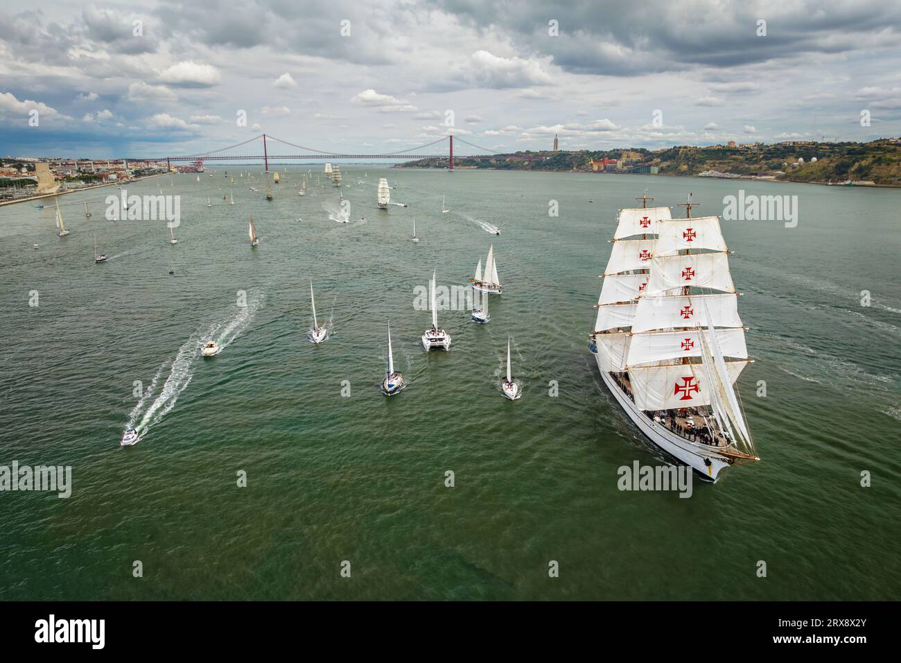Tall ships sailing in Tagus river. Lisbon, Portugal Stock Photo Alamy