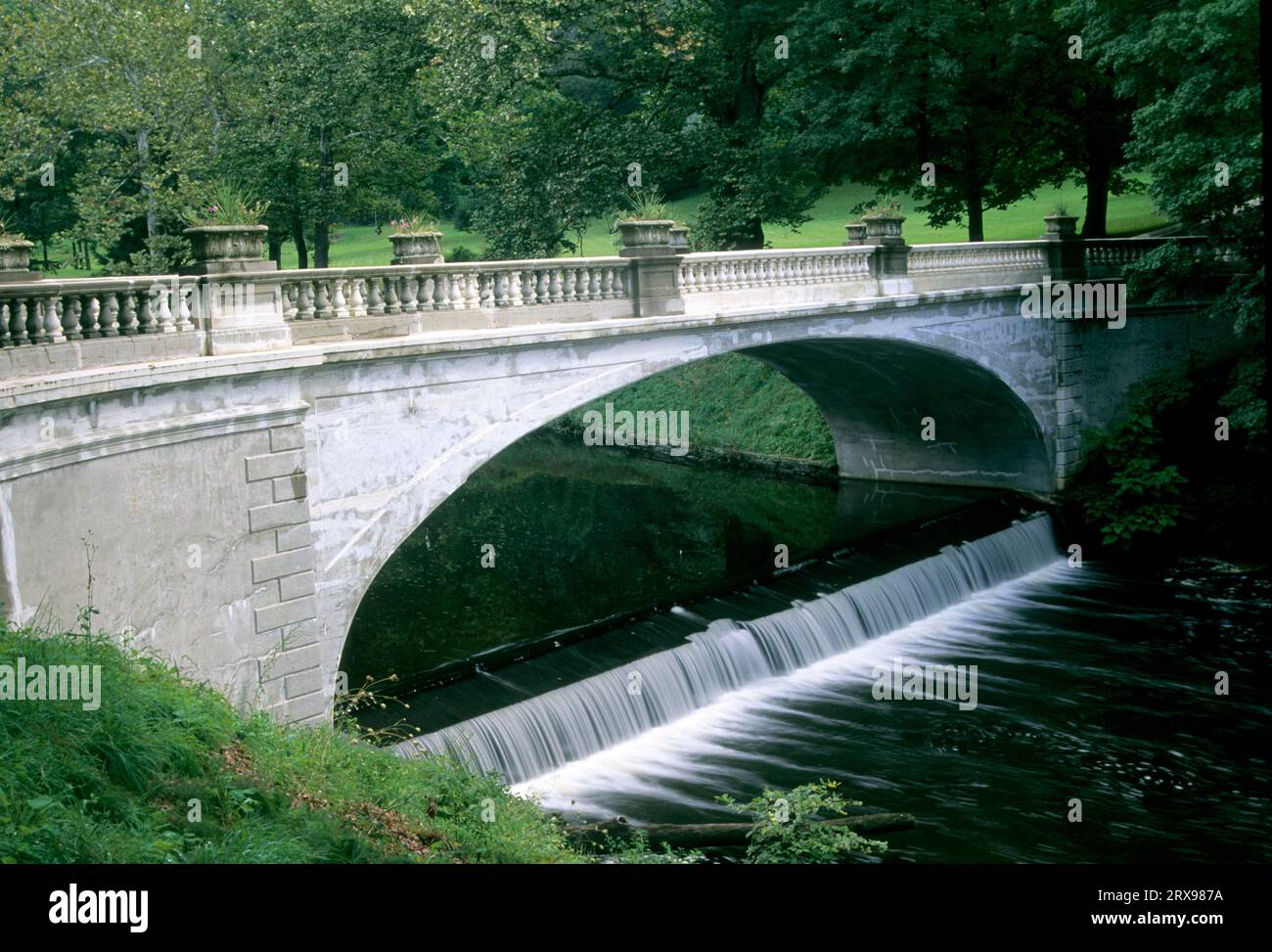 White Bridge, Vanderbilt Mansion National Historic Site, New York Stock Photo