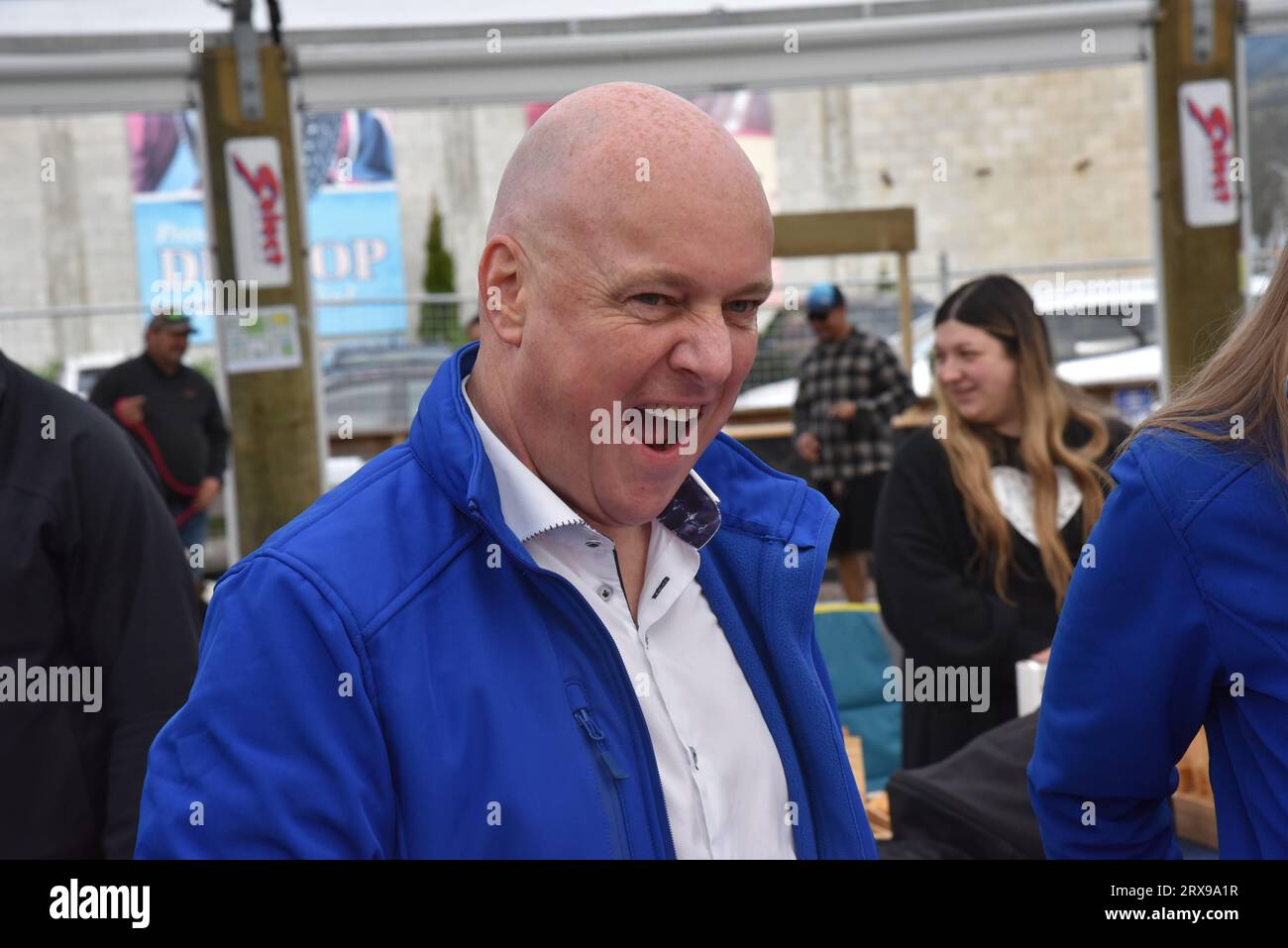 New Zealand. 24th Sep, 2023. National leader Chris Luxon visits ...