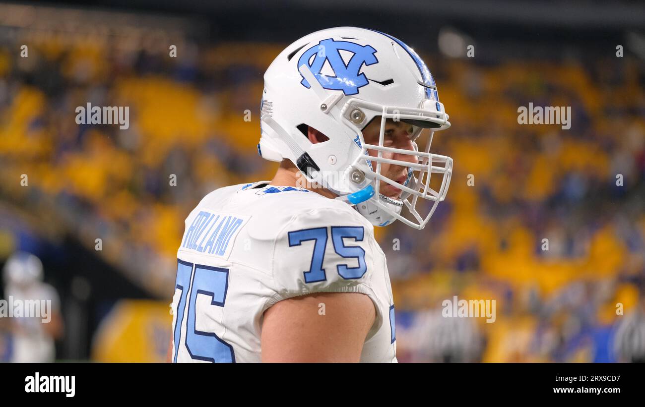 SEPT 23, 2023: Spenser Rolland #75 during the Pitts Panthers vs N.C. Tar Heels in Pittsburgh, PA. Jason Pohuski/CSM Credit: Cal Sport Media/Alamy Live News Stock Photo