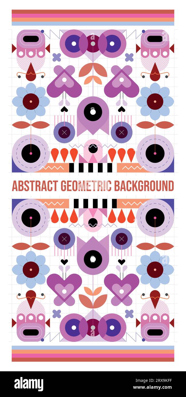 Vertically symmetrical floral pattern Stock Vector Images Alamy